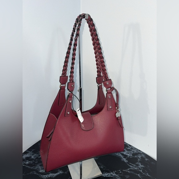 CALVIN KLEIN Shelly Novelty Satchel Women’s Leather Bag Red NEW -MINOR DEFECT - Picture 2 of 10